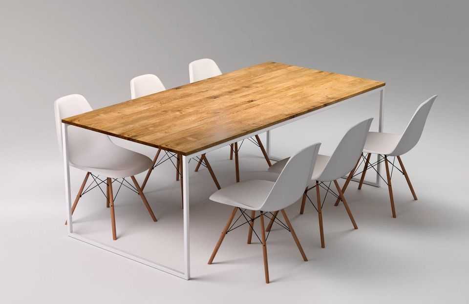 Stół z krzesłami w stylu industrialnym